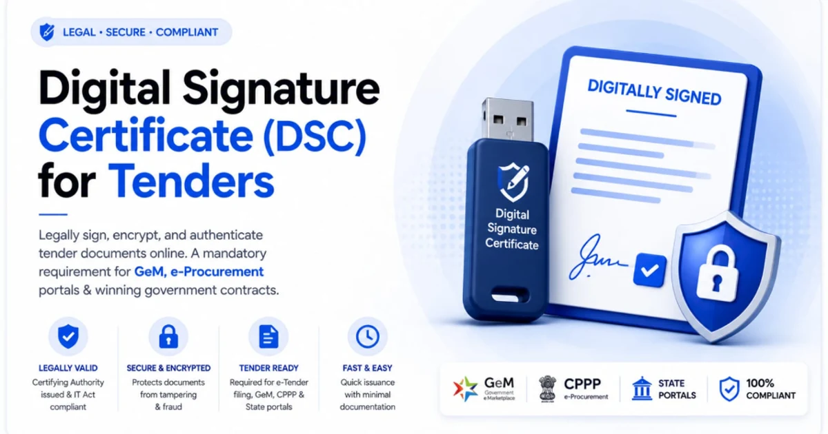 Digital Signature Certificate (DSC) for Government Tenders India 2026