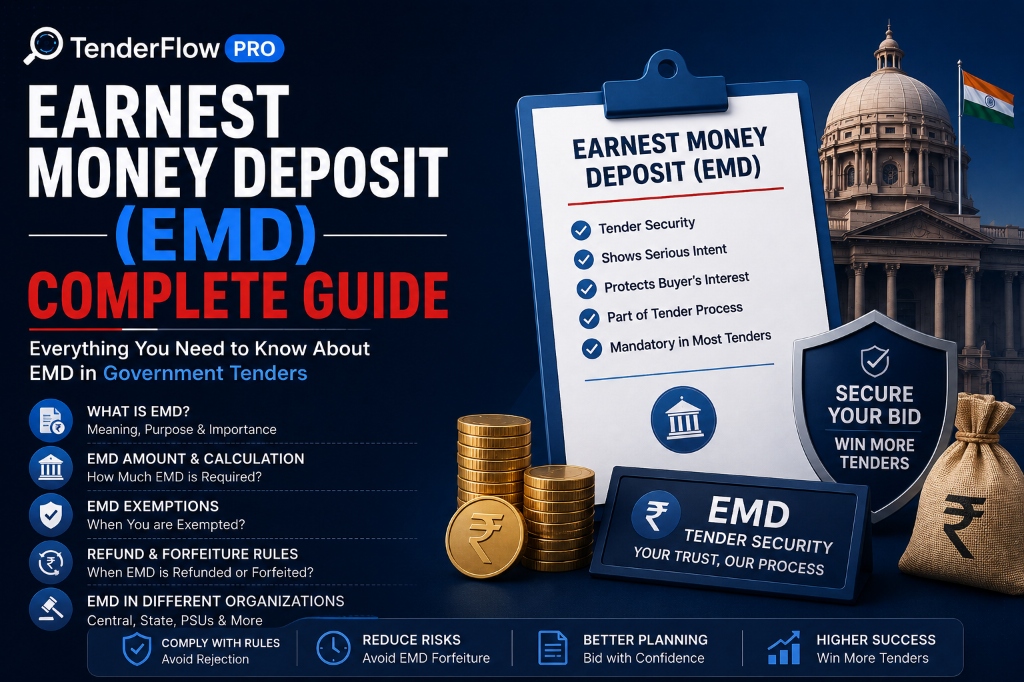 Earnest Money Deposit (EMD) in Government Tenders India 2026: Complete Guide to Amount, Format, Exemption & Refund