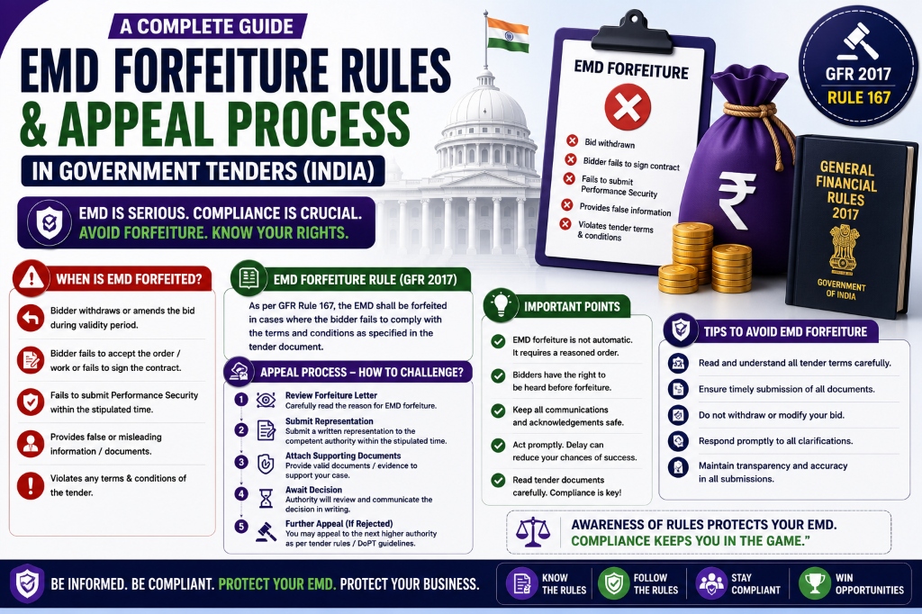 EMD Forfeiture Rules & Appeal Process in Indian Government Tenders: A Complete 2025 Guide for MSMEs