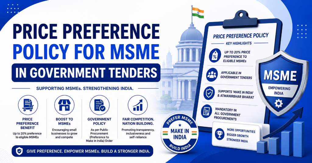 Price Preference Policy for MSMEs in Government Tenders (2026): 25% Quota, L1+15% Matching & 358 Reserved Items