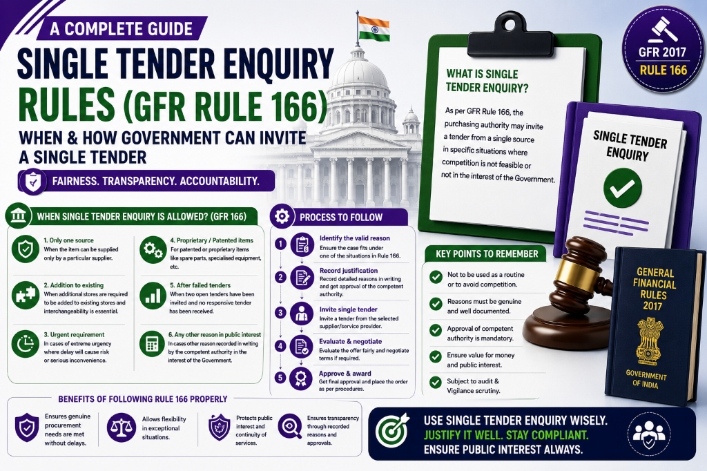 Single Tender Enquiry (STE) Rules Under GFR 2017: Complete 2025 Guide for MSMEs & Government Contractors