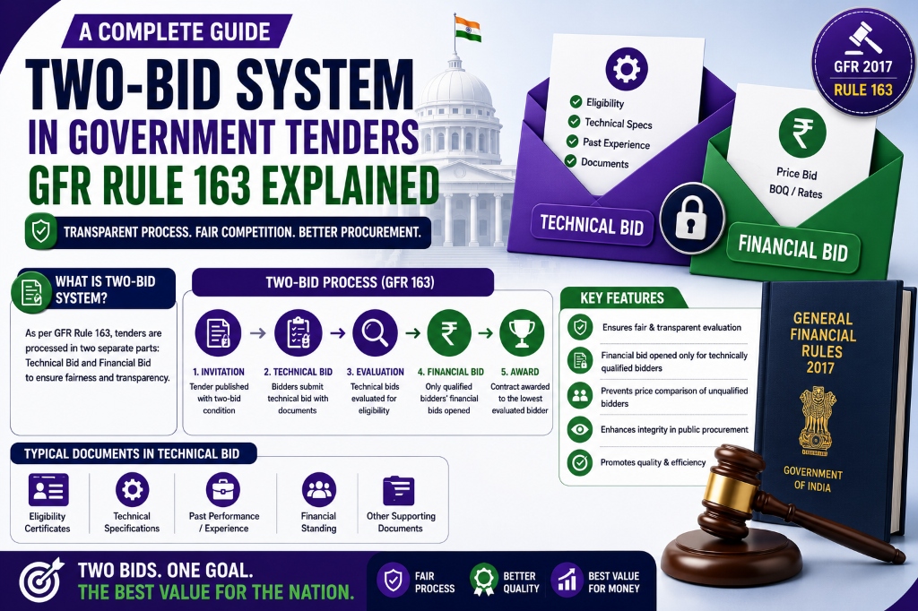 Two-Bid System in Government Tenders: The Complete GFR Rule 163 & 164 Guide + GeM Two-Packet Winning Strategy