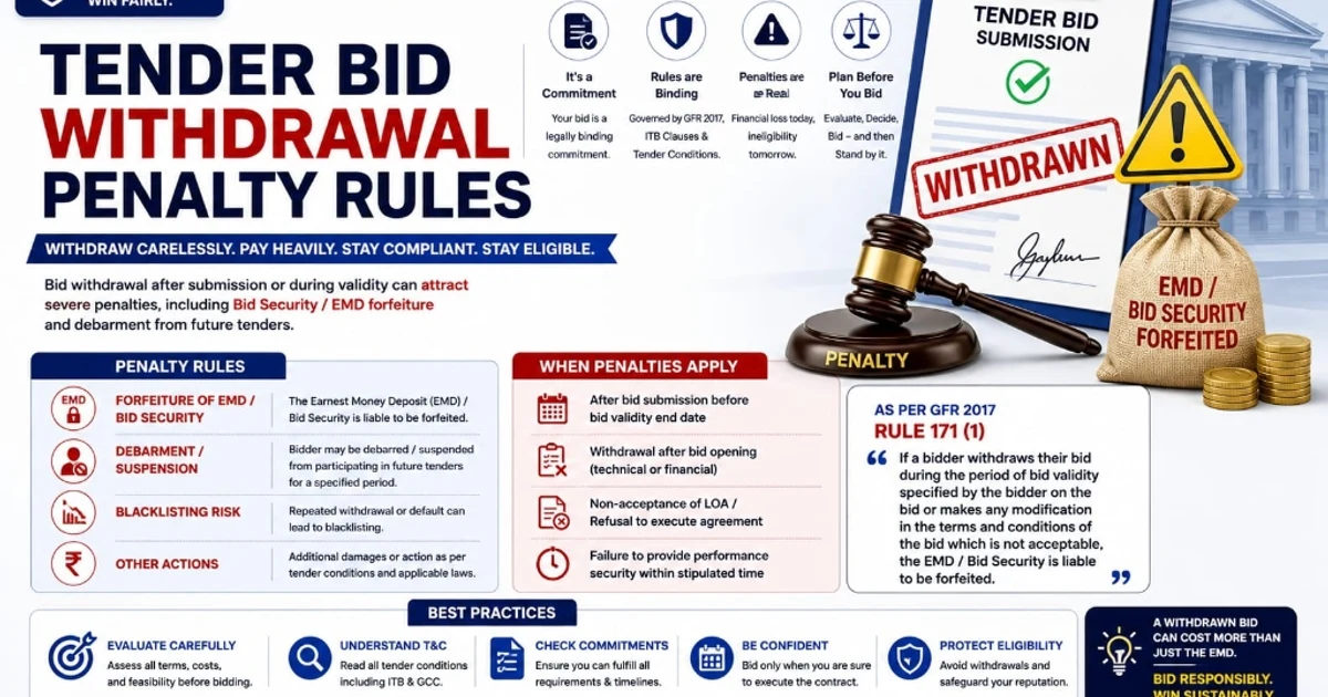 Tender Bid Withdrawal Penalty Rules 2026