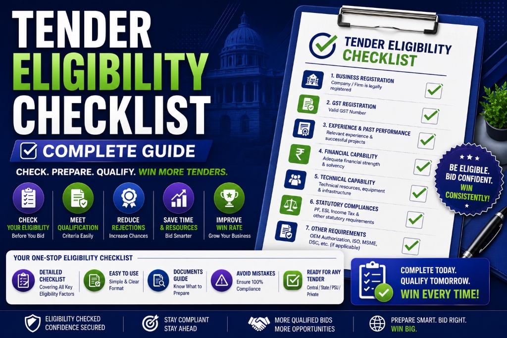 Tender Eligibility Checklist Complete Guide 2026: The Ultimate Bid/No-Bid Framework for MSMEs, Startups & Contractors